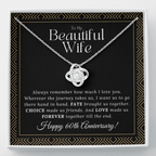 60 Year Anniversary Gift For Wife - Love Knot Necklace
