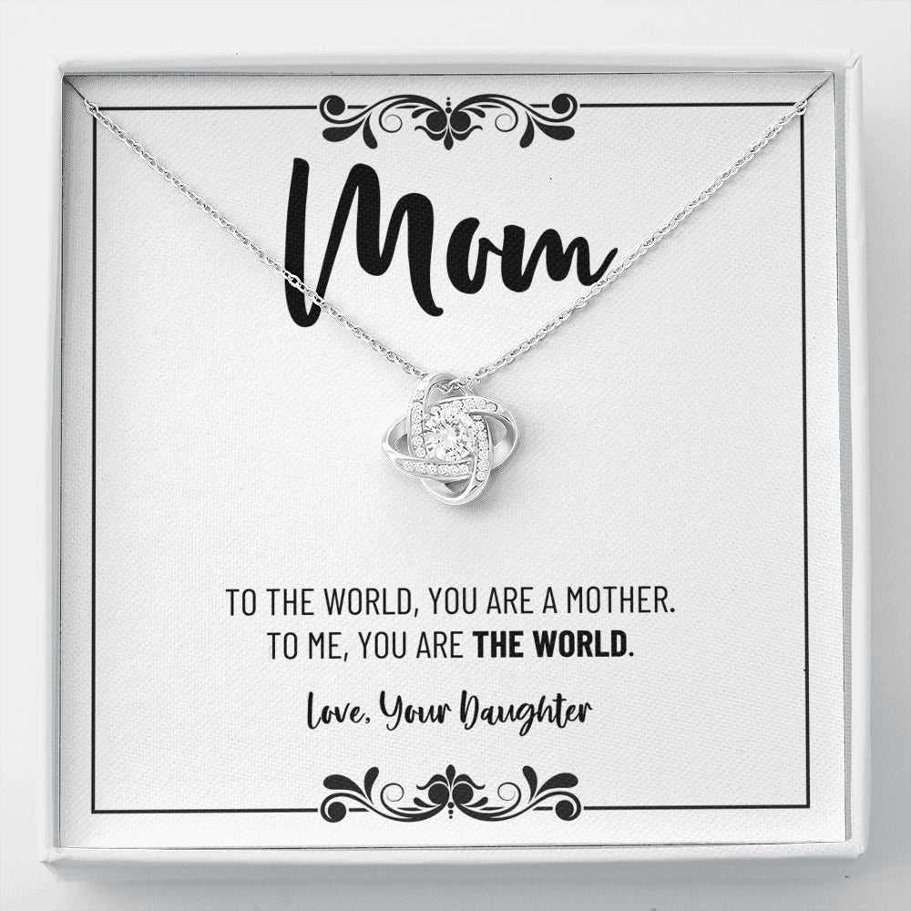 Mom Necklace, Gift from Daughter, Birthday Gift for Mom, Gift for Mother's Day, Love Knot Necklace for Mom, Daughter to Mother Gift