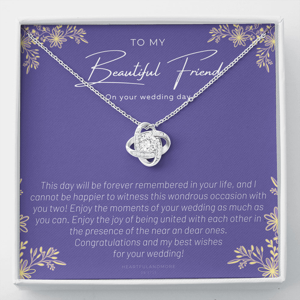 To My Best Friend On Her Wedding Day, Bride Gift From Maid of Honor, Best Friend Gift to Bride, Best Friend to Bride Necklace, Wedding Gift