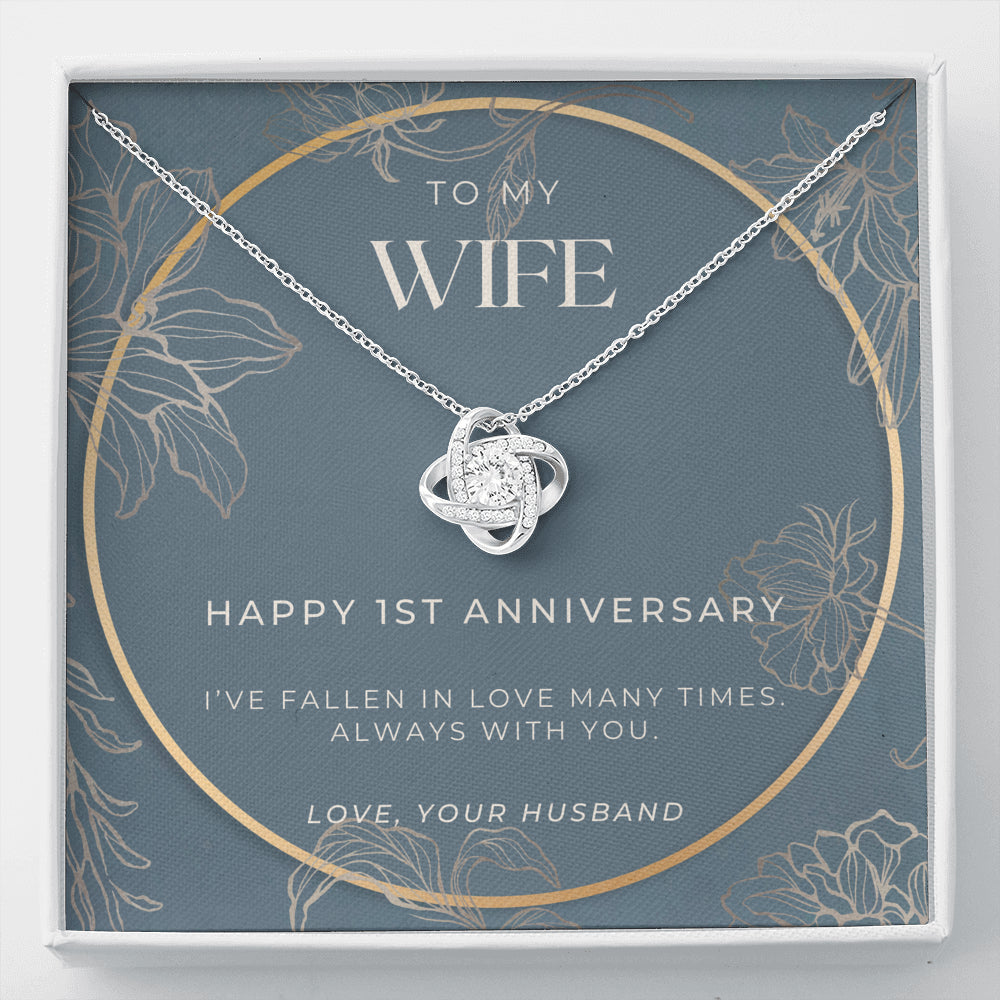 1 Year Anniversary Gift For Wife - Love Knot Necklace