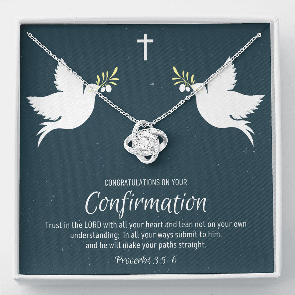 Confirmation Gift For Girls, Confirmation Granddaughter, Love Knot Necklace,  Confirmation Gift Ideas For Girls, Catholic Confirmation Gift