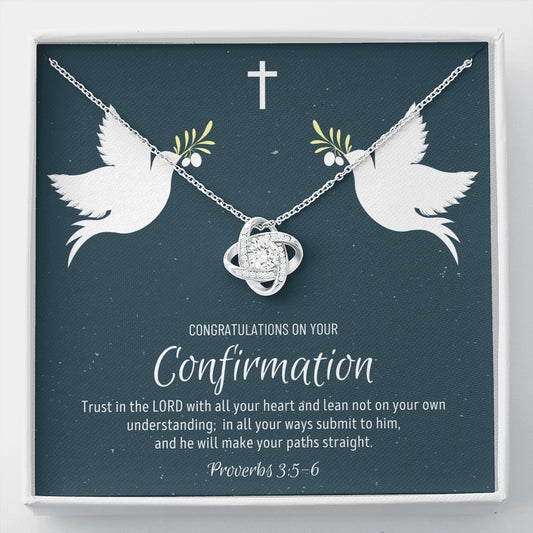 Confirmation Gift For Girls, Confirmation Granddaughter, Love Knot Necklace,  Confirmation Gift Ideas For Girls, Catholic Confirmation Gift