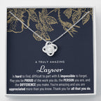 Gift For Female Laywer, Laywer Gift, Laywer Appreciation Gift, Birthday, Love Knot Necklace