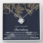 Gift For Female Secretary, Secretary Gift, Secretary Appreciation Gift, Birthday, Love Knot Necklace