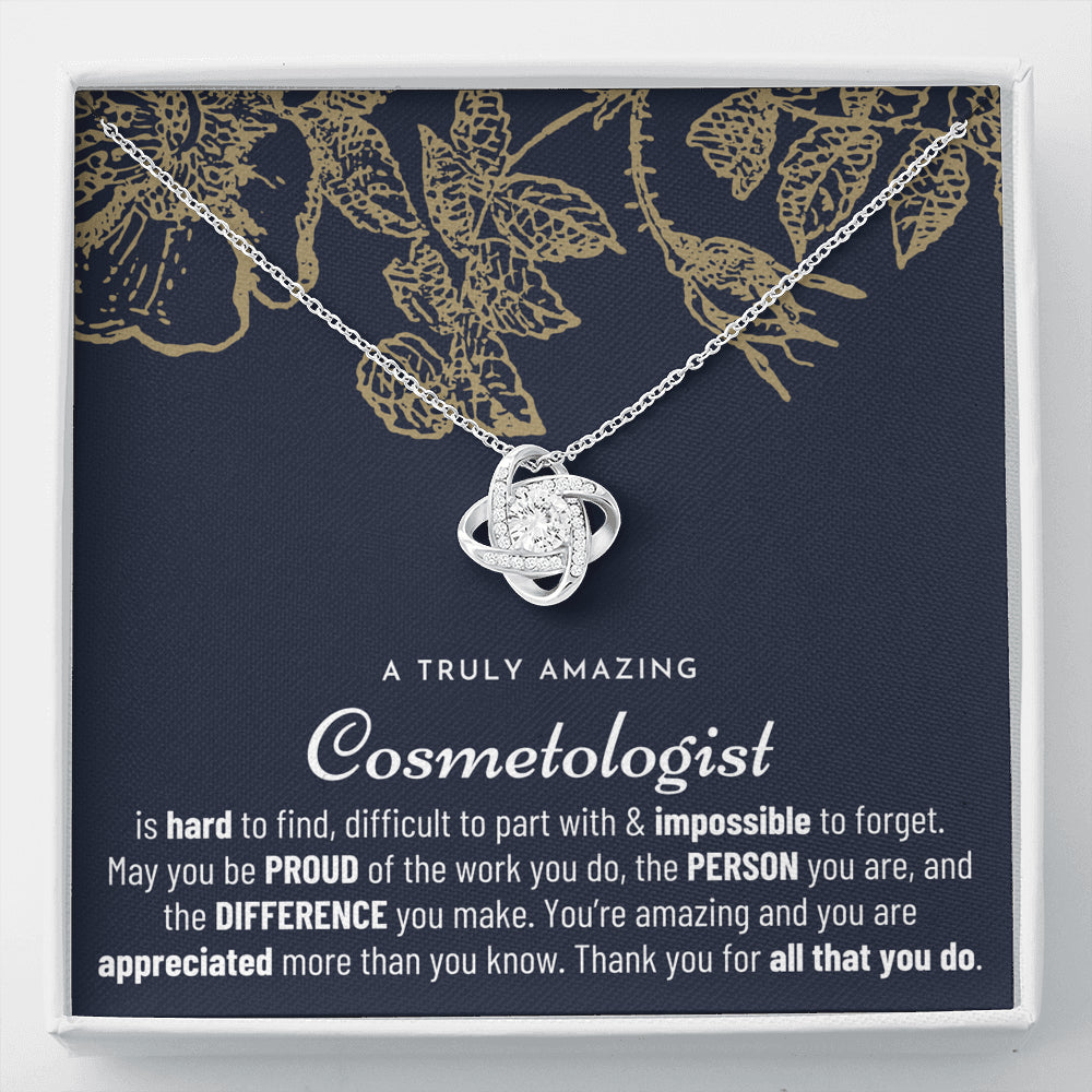 Gift For Female Cosmetologist, Cosmetologist Gift, Cosmetologist Appreciation Gift, Birthday, Love Knot Necklace