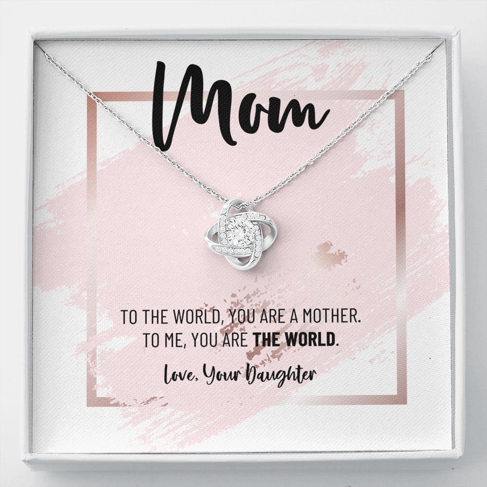 Mom Necklace, Gift from Daughter, Birthday Gift for Mom, Gift for Mother's Day, Love Knot Necklace for Mom, Daughter to Mother Gift