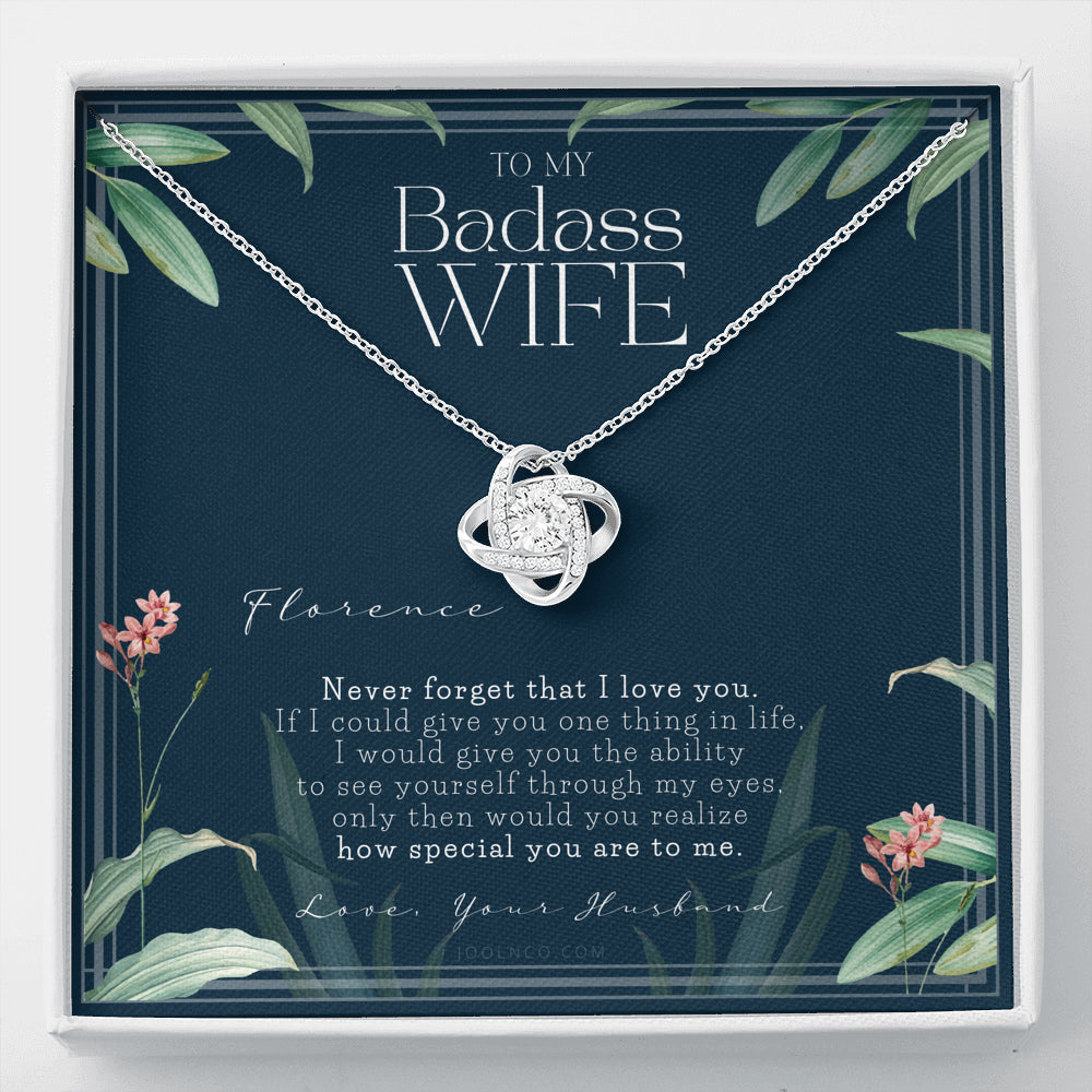 Personalized Gift for Wife, To My Badass Wife Necklace, Wife Gift, To my wife, Wife’s Birthday, Touching Gift for Wife, Gift for Wife, Anniversary Gift for Wife, Valentien’s Day