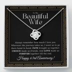 63 Year Anniversary Gift For Wife - Love Knot Necklace