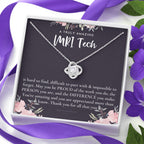 Gift For Female MRI Tech, MRI Tech Retirement Gift, MRI Tech Appreciation Gift, Birthday, Love Knot Necklace