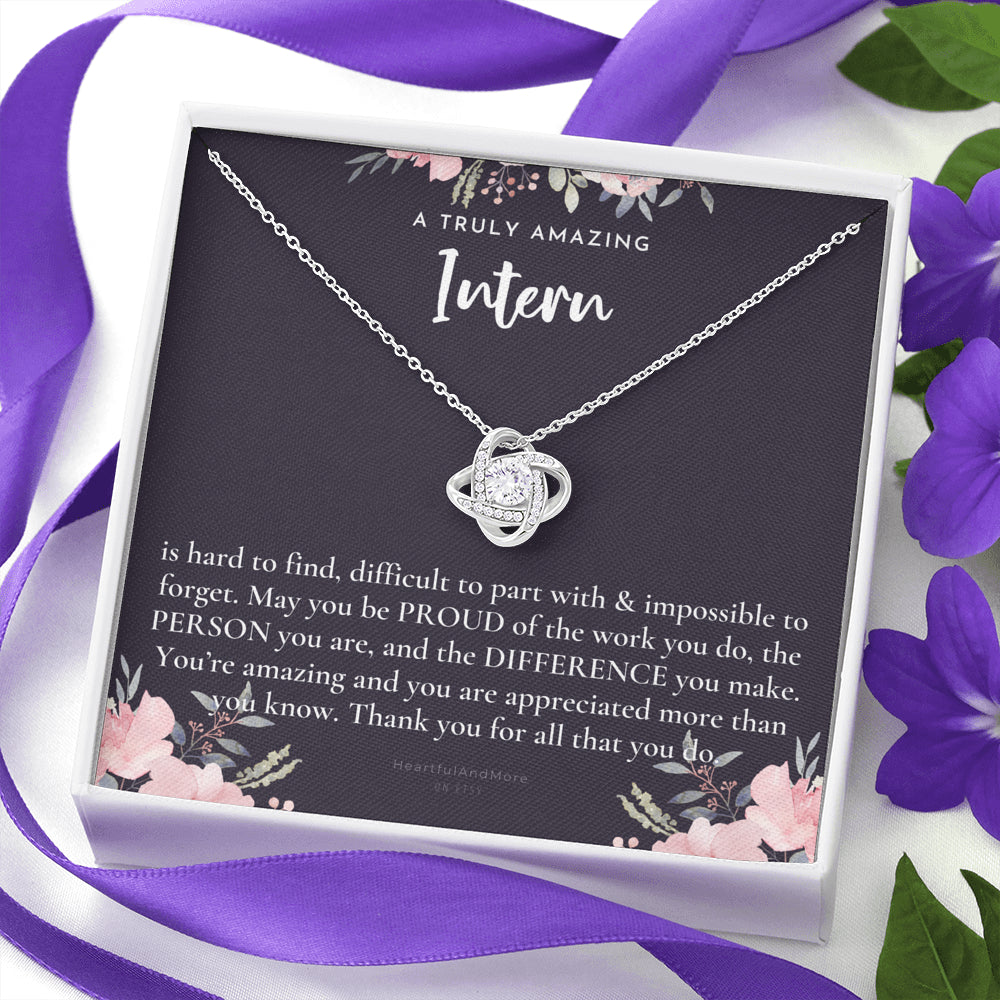 Gift For Female Intern, Intern Gift, Intern Appreciation Gift, Birthday, Love Knot Necklace