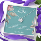 Love Knot Necklace, To My Badass Niece, Straighten Your Crown Necklace, Aunt Niece Necklace, Niece Graduation Gift, Graduation on Pandemic