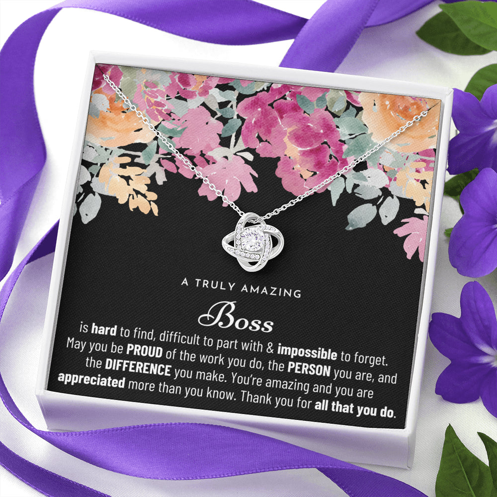 Gift For Female Boss, Boss Retirement Gift, Boss Appreciation Gift, Birthday, Love Knot Necklace