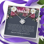 Love Knot Necklace | Mother's Birthday Gift | Necklace for Mom's birthday | Elegant Gift For Mom from Son | Best Mom Gift Message Card | Elegant Gift