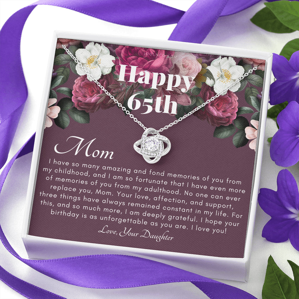 Mother's 65th Birthday Gift | Gift for Mom on her birthday | Gift For Mom from Daughter | Mom Necklace | Best Mom Gift Message Card