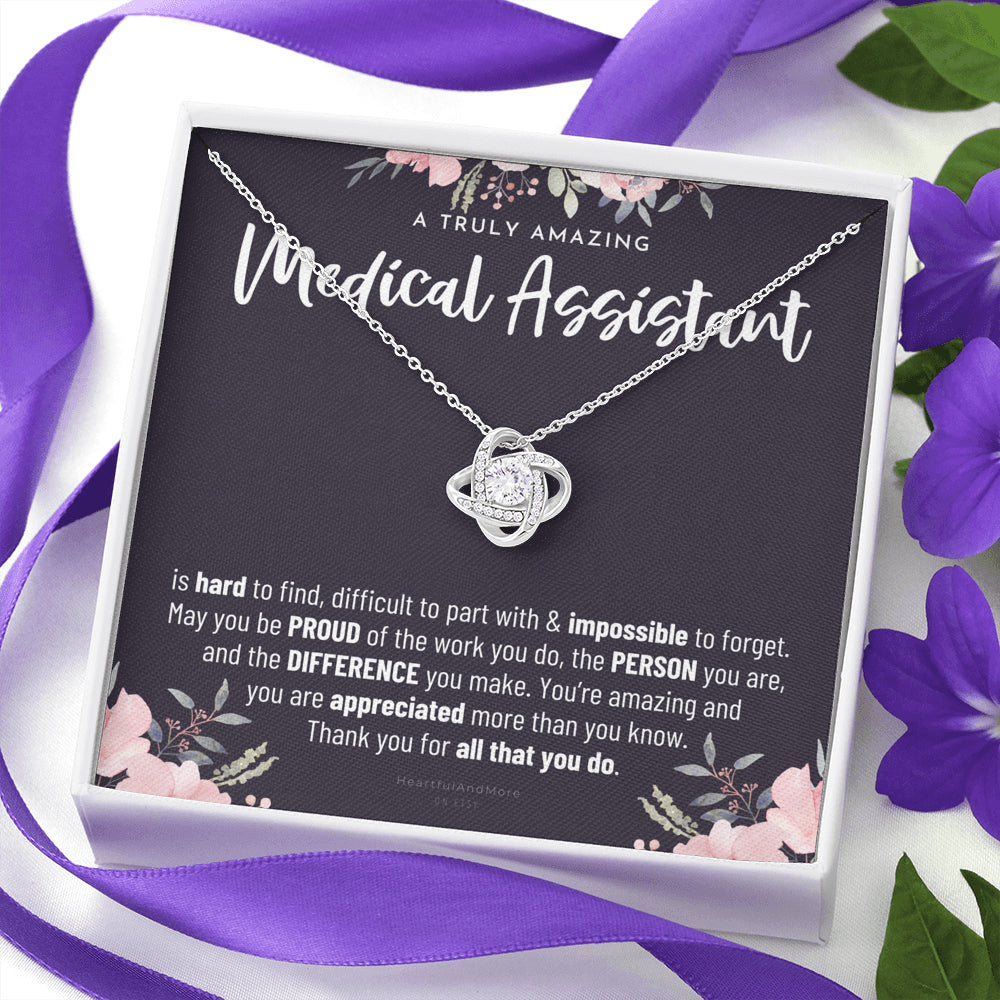 Gift For Female Medical Assistant, Medical Assistant Gift, Medical Assistant Appreciation Gift, Birthday, Love Knot Necklace