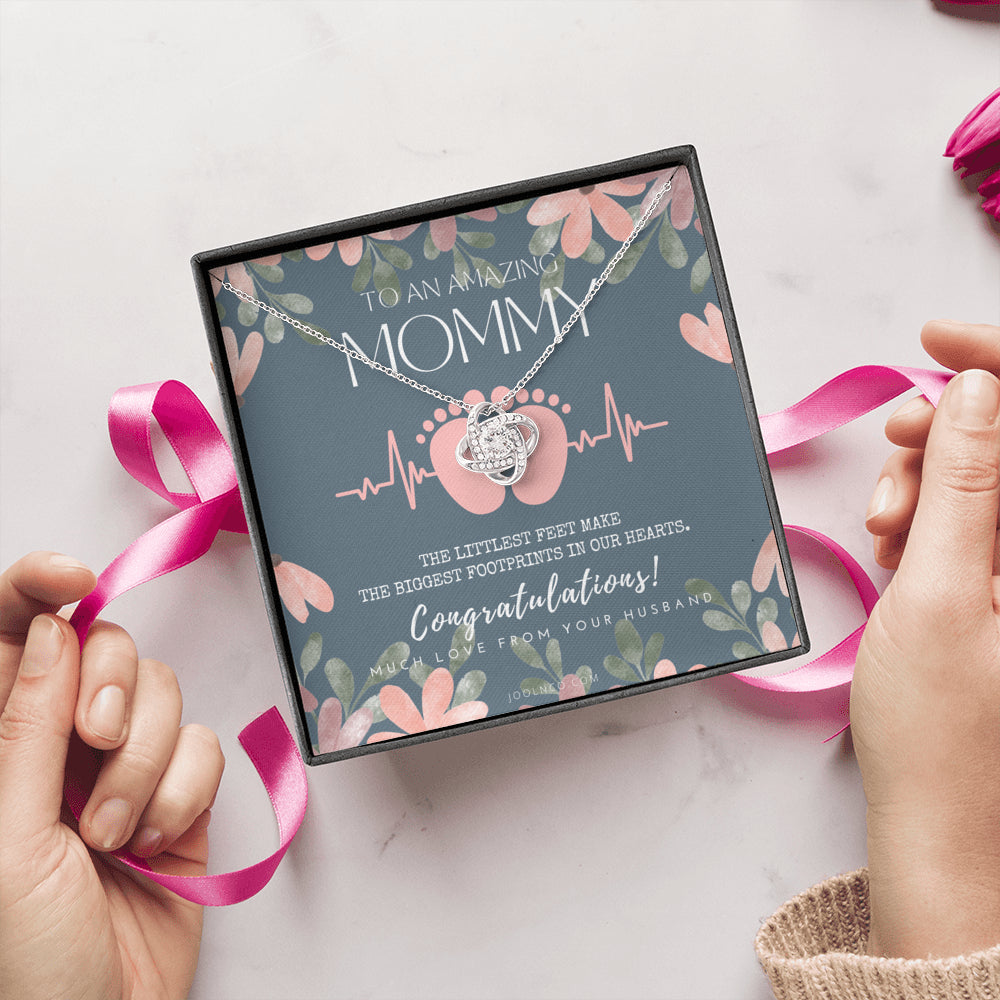 Gift for Pregnant Wife | Mom to be gift | New Mommy Necklace | To Mommy to be | New Mom Jewelry | Love Knot