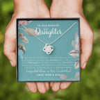 Love Knot Necklace, To Our Badass Daughter, Straighten Your Crown Necklace, Parents Daughter Necklace, Daughter Graduation Gift, Graduation on Pandemic