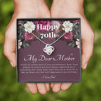 Love Knot Necklace | Mother's 70th Birthday Gift | Gift for Mom on her birthday | Gift For Mom from Daughter & Son | Mom Necklace | Best Mom Gift Message Card