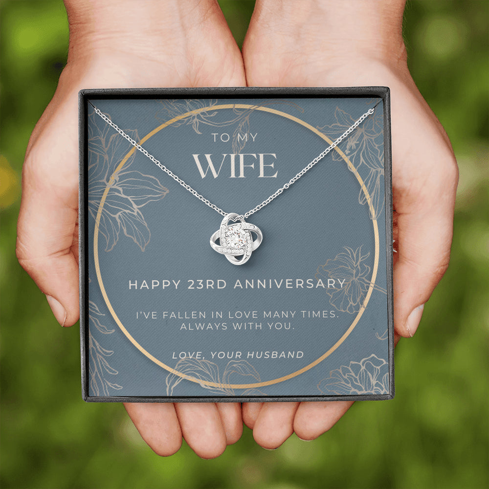 23 Year Anniversary Gift For Wife - Love Knot Necklace
