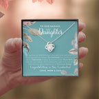 Love Knot Necklace, To Our Badass Daughter, Straighten Your Crown Necklace, Parents Daughter Necklace, Daughter Graduation Gift, Graduation on Pandemic