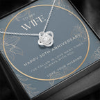 50 Year Anniversary Gift For Wife - Love Knot Necklace