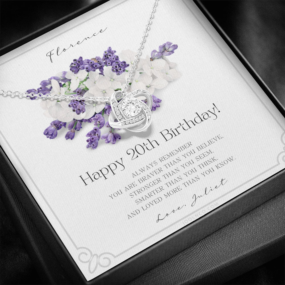 Love Knot Necklace | Personalized Birthday Gifts for Women | 20th Birthday Gifts for Women | Necklace for Her | Necklace for Her | Jewelry Gift For Her