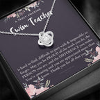 Gift For Female Swim Teacher, Swim Teacher Retirement Gift, Swim Teacher Appreciation Gift, Birthday, Love Knot Necklace