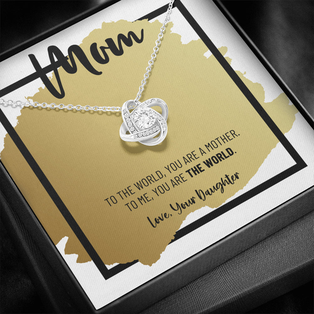 Mom Necklace, Gift from Daughter, Birthday Gift for Mom, Gift for Mother's Day, Love Knot Necklace for Mom, Daughter to Mother Gift