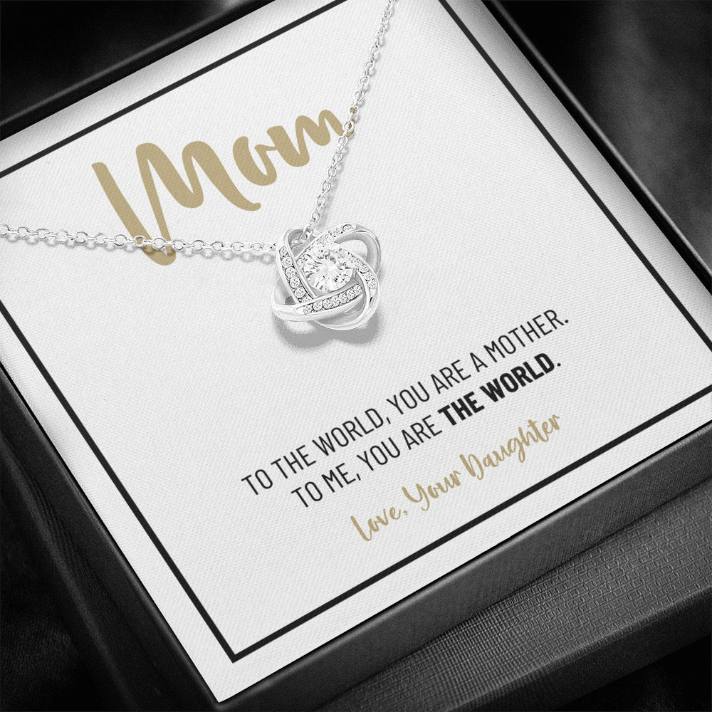 Mom Necklace, Gift from Daughter, Birthday Gift for Mom, Gift for Mother's Day, Love Knot Necklace for Mom, Daughter to Mother Gift