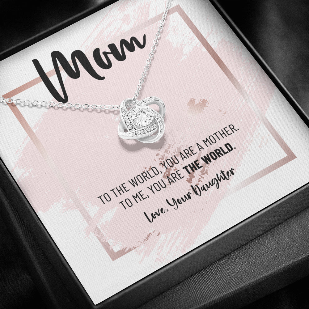 Mom Necklace, Gift from Daughter, Birthday Gift for Mom, Gift for Mother's Day, Love Knot Necklace for Mom, Daughter to Mother Gift