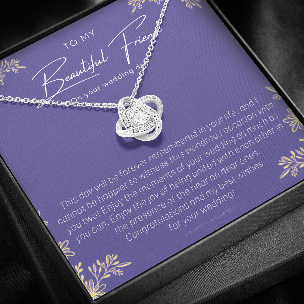 To My Best Friend On Her Wedding Day, Bride Gift From Maid of Honor, Best Friend Gift to Bride, Best Friend to Bride Necklace, Wedding Gift