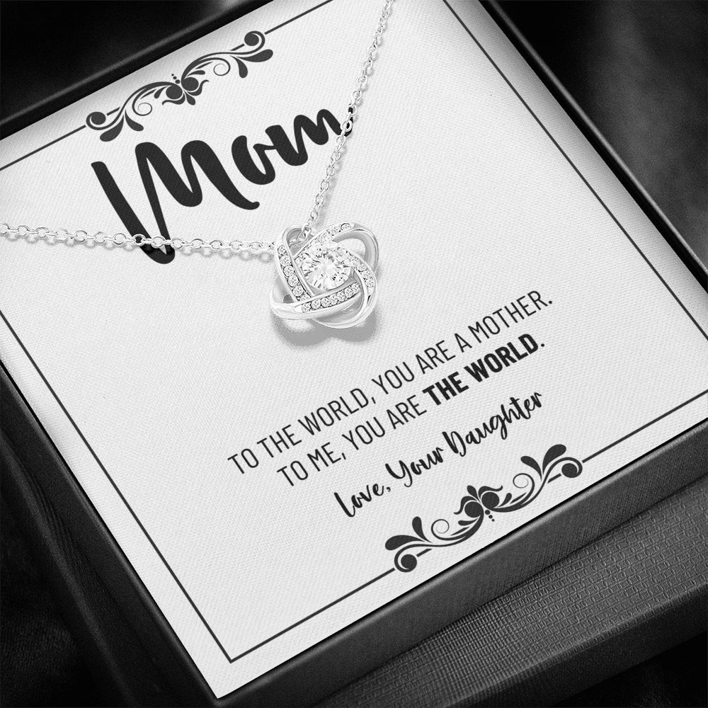 Mom Necklace, Gift from Daughter, Birthday Gift for Mom, Gift for Mother's Day, Love Knot Necklace for Mom, Daughter to Mother Gift