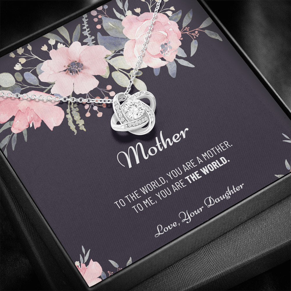 Mom Necklace, Gift from Daughter, Birthday Gift for Mom, Gift for Mother's Day, Love Knot Necklace for Mom, Daughter to Mother Gift