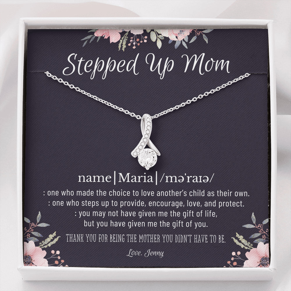 Stepmom Necklace, Stepmom Birthday Gift Idea, Meaningful Stepmom Gift, Thank You Stepmom, Unbiological Mom Gift, Bonus Mom Necklace