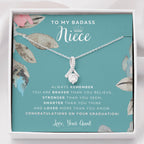 To My Badass Niece, Straighten Your Crown Necklace, Aunt Niece Necklace, Niece Graduation Gift