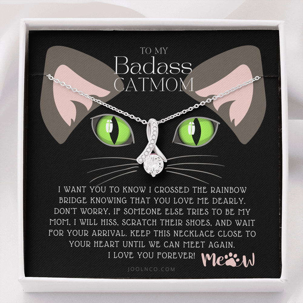 ALLURING BEAUTY Necklace, To My Badass Cat Mom, Until We Can Meet Again Necklace, Loss of Cat memorial necklace, Cat loss gifts, Rainbow Bridge Cat, Pet sympathy gift