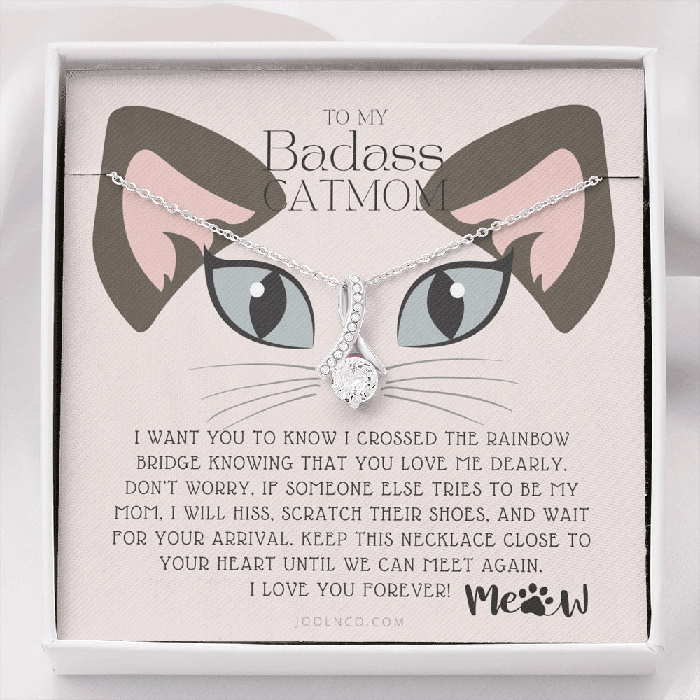 ALLURING BEAUTY Necklace, To My Badass Cat Mom, Until We Can Meet Again Necklace, Loss of Cat memorial necklace, Cat loss gifts, Rainbow Bridge Cat, Pet sympathy gift