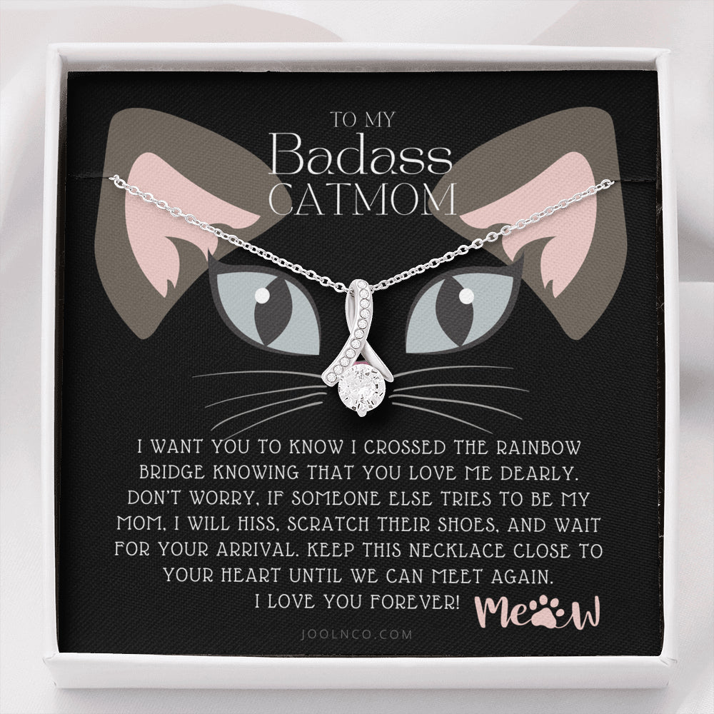 ALLURING BEAUTY Necklace, To My Badass Cat Mom, Until We Can Meet Again Necklace, Loss of Cat memorial necklace, Cat loss gifts, Rainbow Bridge Cat, Pet sympathy gift
