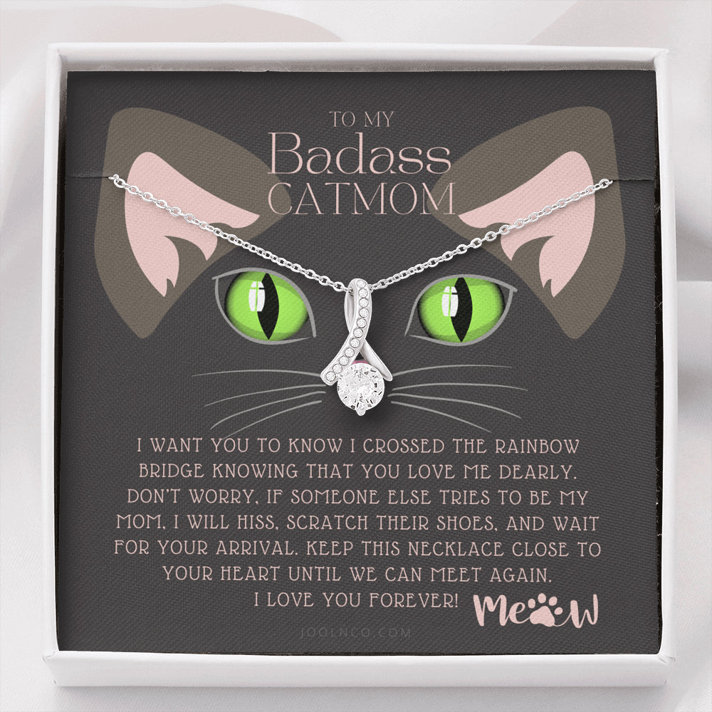 ALLURING BEAUTY Necklace, To My Badass Cat Mom, Until We Can Meet Again Necklace, Loss of Cat memorial necklace, Cat loss gifts, Rainbow Bridge Cat, Pet sympathy gift