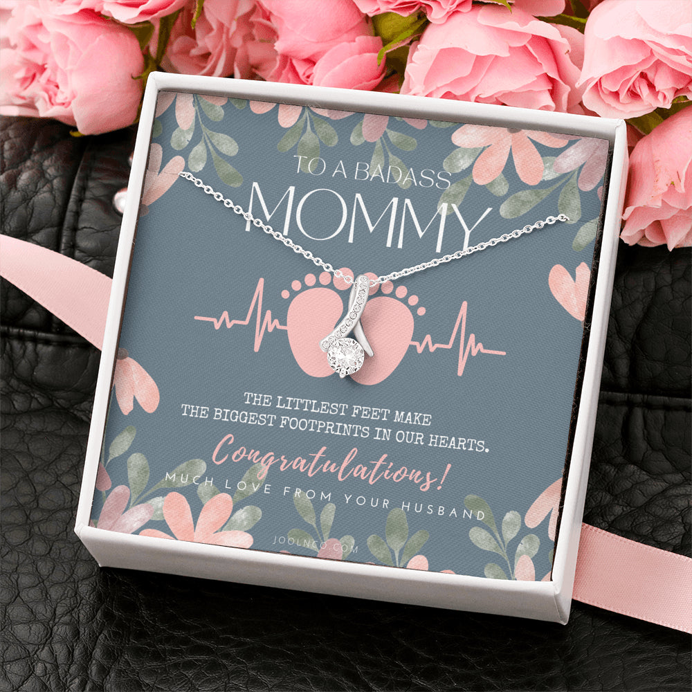 Gift for Pregnant Wife | Mom to be gift | New Mommy Necklace | To Mommy to be | New Mom Jewelry | Badass New Mommy | ALLURING BEAUTY | Badass Wife Gift