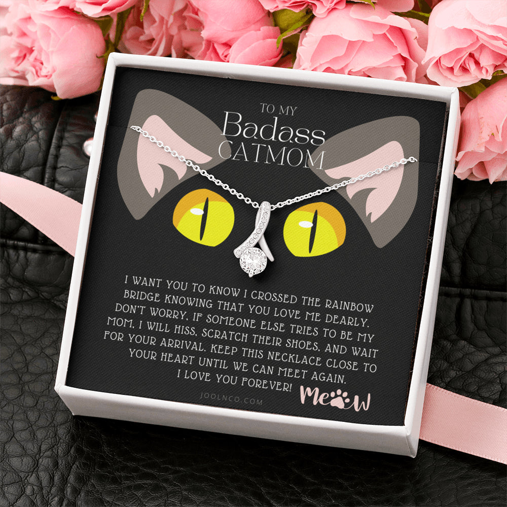 ALLURING BEAUTY Necklace, To My Badass Cat Mom, Until We Can Meet Again Necklace, Loss of Cat memorial necklace, Cat loss gifts, Rainbow Bridge Cat, Pet sympathy gift