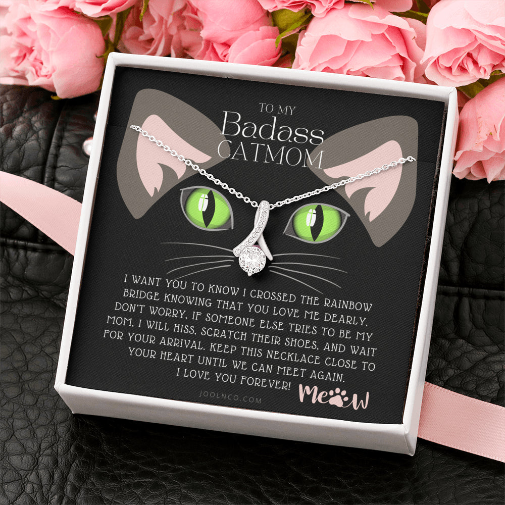ALLURING BEAUTY Necklace, To My Badass Cat Mom, Until We Can Meet Again Necklace, Loss of Cat memorial necklace, Cat loss gifts, Rainbow Bridge Cat, Pet sympathy gift