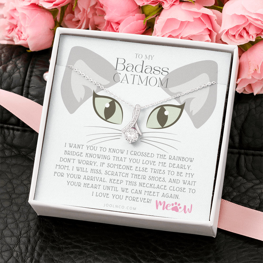 To My Badass Cat Mom, Until We Can Meet Again Necklace, Loss of Cat memorial necklace, Cat loss gifts, Rainbow Bridge Cat, Pet sympathy gift