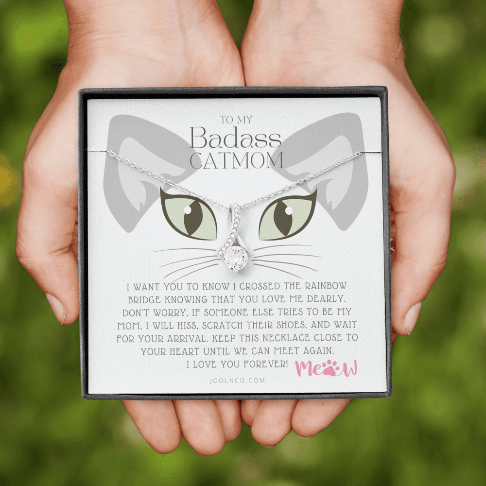 To My Badass Cat Mom, Until We Can Meet Again Necklace, Loss of Cat memorial necklace, Cat loss gifts, Rainbow Bridge Cat, Pet sympathy gift