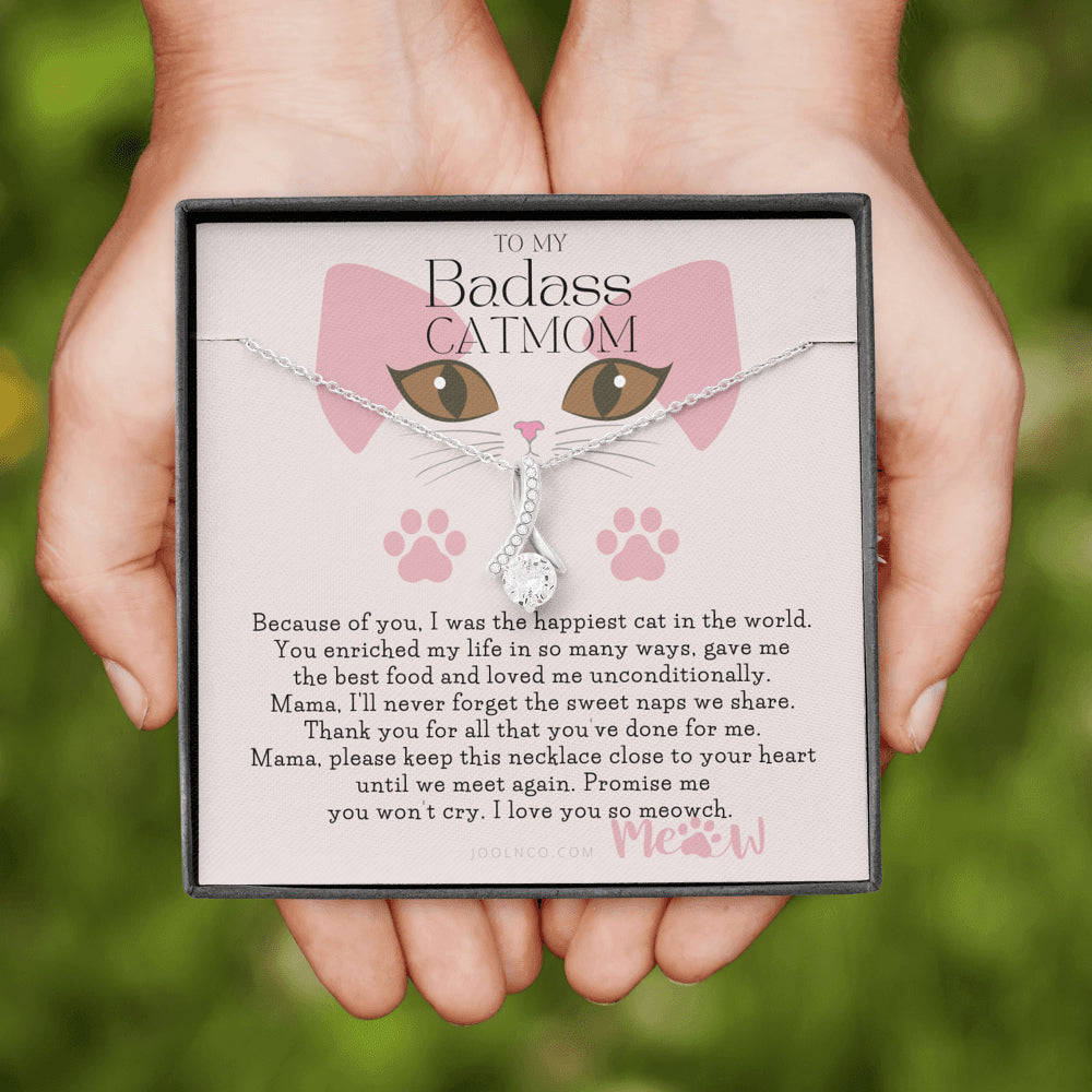 To My Cat Mama, To My Badass Cat Mom, Cat loss gifts, Rainbow Bridge Cat, Pet sympathy gift, Cat loss necklace, Until We Meet Again Necklace, Loss of Cat memorial necklace