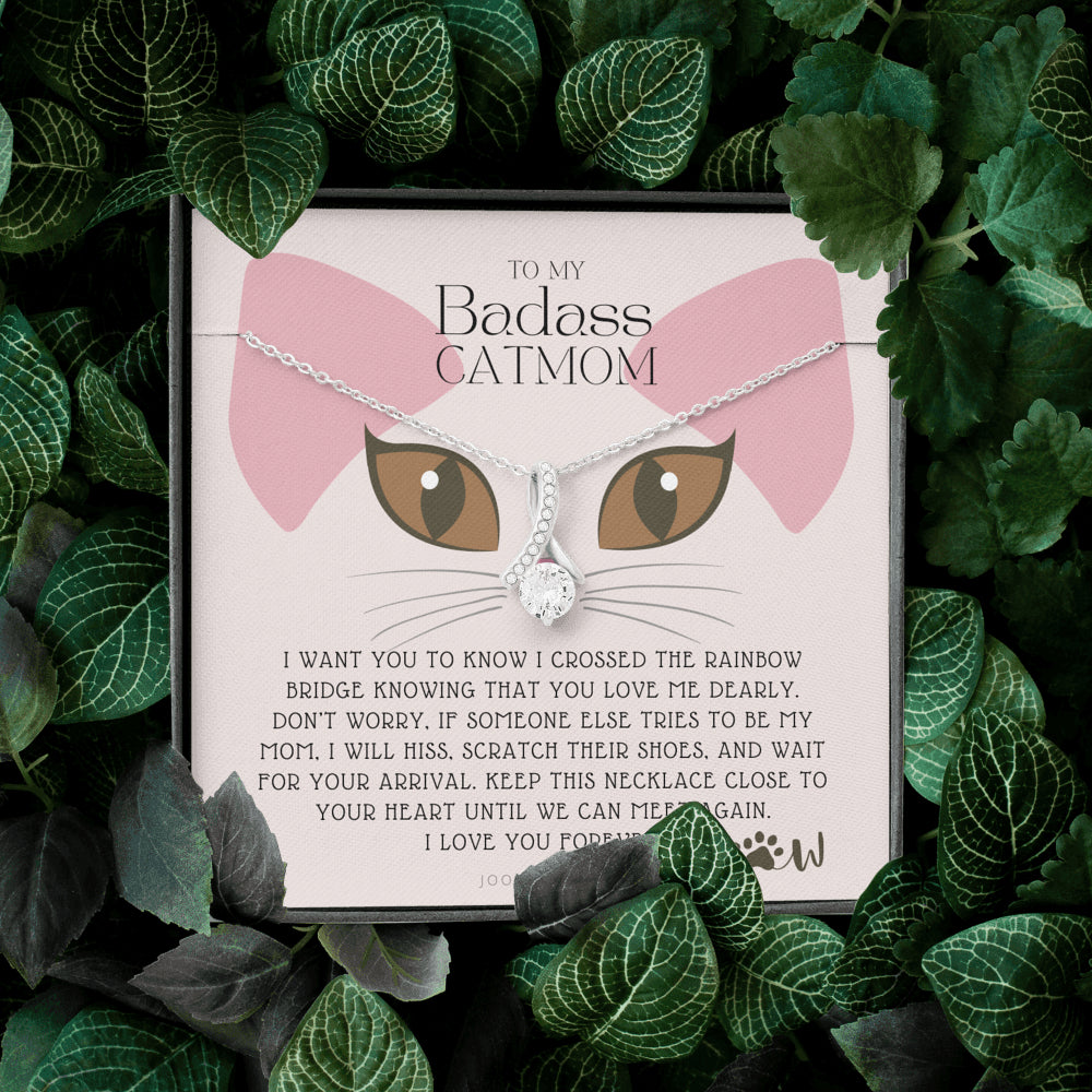 To My Badass Cat Mom, Until We Can Meet Again Necklace, Loss of Cat memorial necklace, Cat loss gifts, Rainbow Bridge Cat, Pet sympathy gift