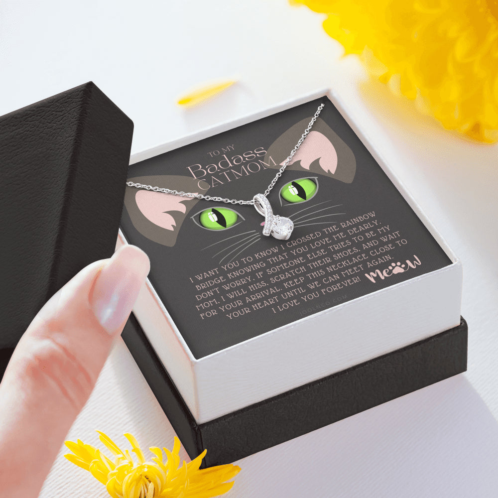 ALLURING BEAUTY Necklace, To My Badass Cat Mom, Until We Can Meet Again Necklace, Loss of Cat memorial necklace, Cat loss gifts, Rainbow Bridge Cat, Pet sympathy gift