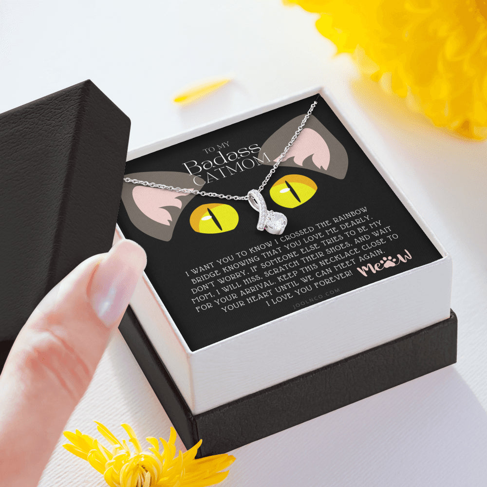 ALLURING BEAUTY Necklace, To My Badass Cat Mom, Until We Can Meet Again Necklace, Loss of Cat memorial necklace, Cat loss gifts, Rainbow Bridge Cat, Pet sympathy gift