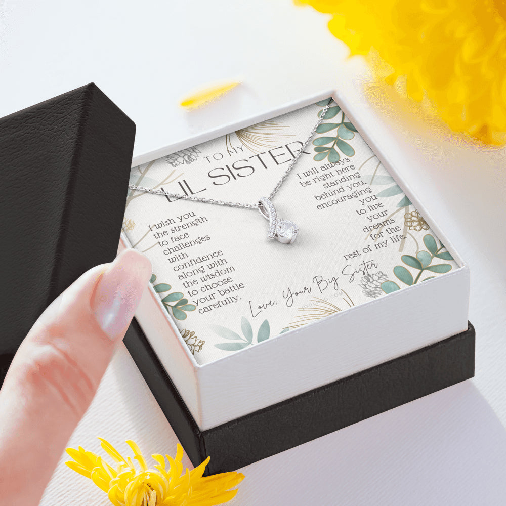 ALLURING BEAUTY Necklace, To My Little Sister, Live Your Dreams, Gift for Little Sister from Big Sister, Sister Birthday, Graduation, Christmas Present