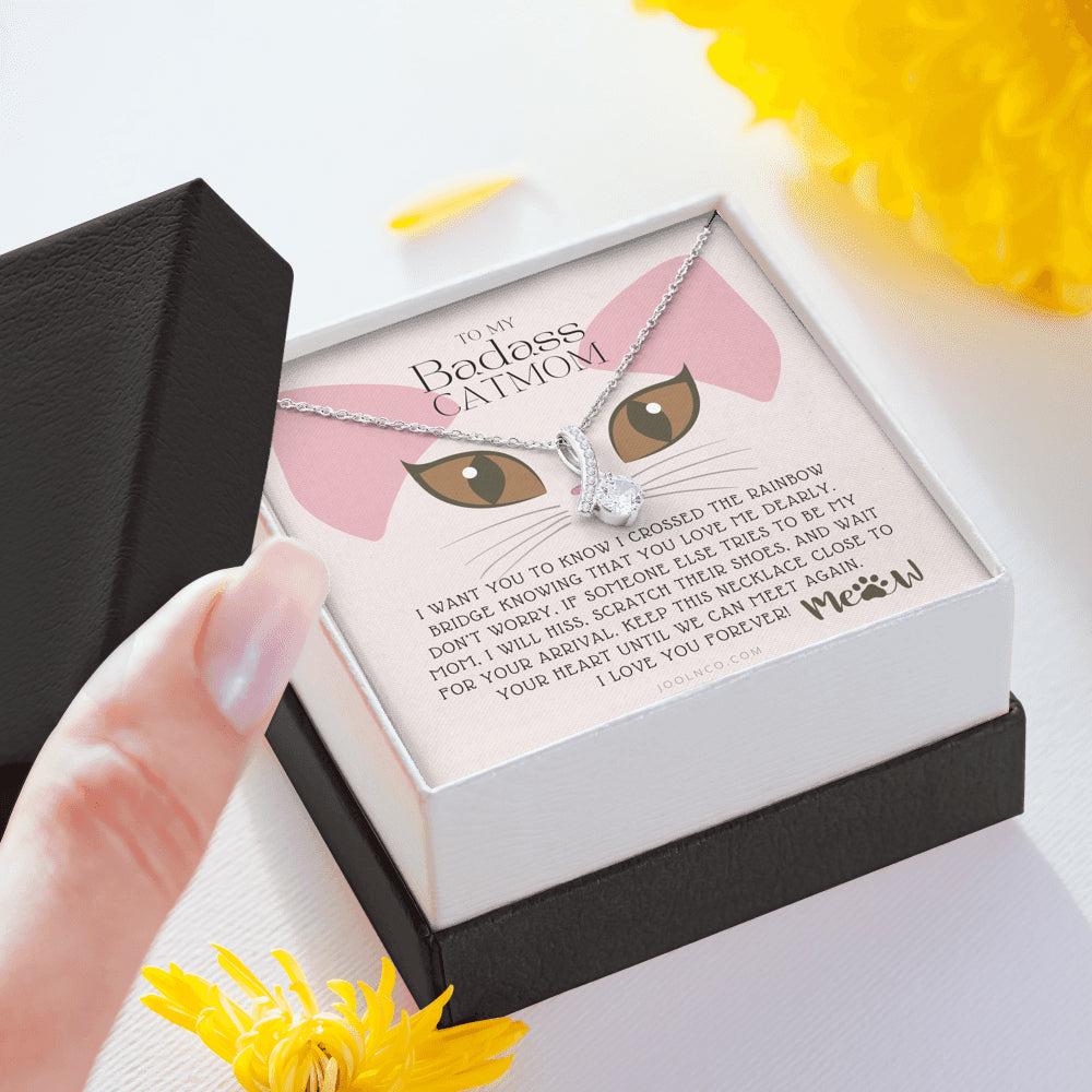 To My Badass Cat Mom, Until We Can Meet Again Necklace, Loss of Cat memorial necklace, Cat loss gifts, Rainbow Bridge Cat, Pet sympathy gift